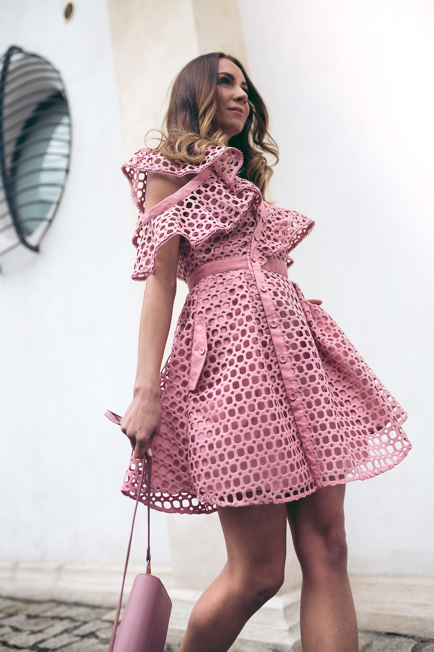 Sukienka Self Portrait, wypożyczalnia sukienek od projektantów, Self Portrait różowa, Love The Dress